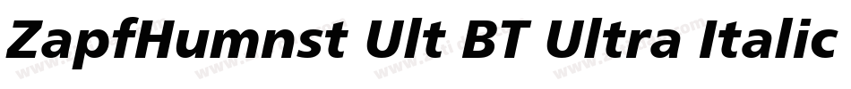 ZapfHumnst Ult BT Ultra Italic字体转换